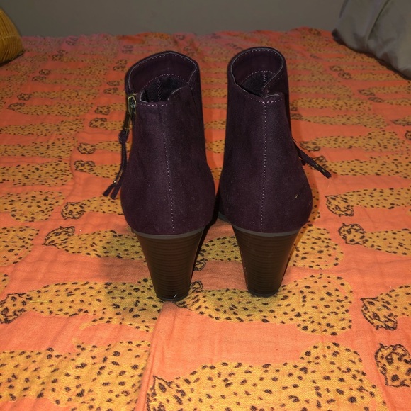 Maroon/ Eggplant Suede Booties - Picture 5 of 6